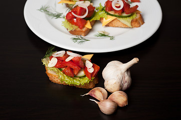 Image showing Toast with vegetables