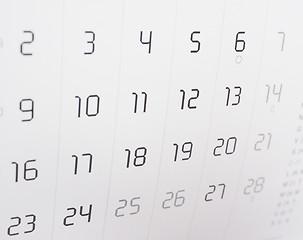 Image showing Calendar page