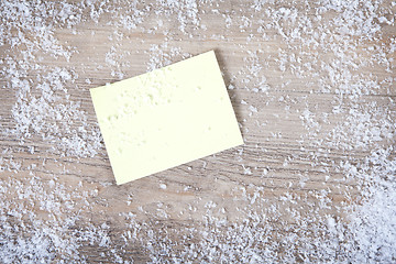 Image showing Sticky note with snow background