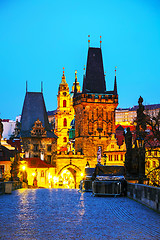 Image showing The Old Town with Charles bridge in Prague