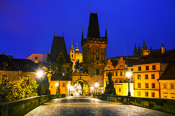 Image showing The Old Town with Charles bridge in Prague