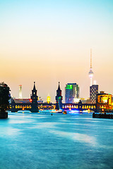 Image showing Berlin cityscape with Oberbaum bridge