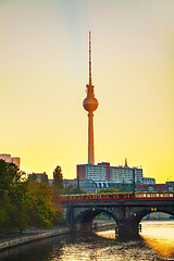 Image showing Berlin cityscape early in the morning