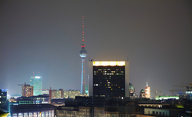 Image showing Overview of Berlin at night time