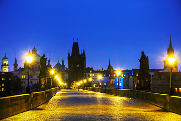 Image showing The Old Town with Charles bridge in Prague