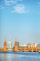 Image showing Berlin cityscape with Oberbaum bridge