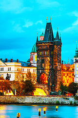 Image showing The Old Town Charles bridge tower in Prague