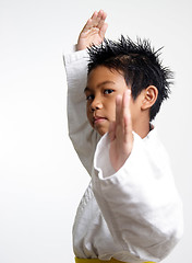 Image showing Kid in fighting stance