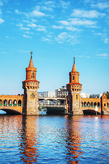 Image showing Oberbaum bridge in Berlin