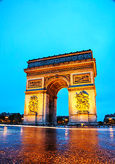 Image showing Arc de Triomphe de l'Etoile in Paris