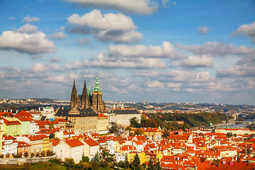 Image showing Aerial view of Prague on a sunny day