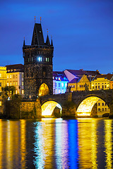 Image showing The Old Town Charles bridge tower in Prague