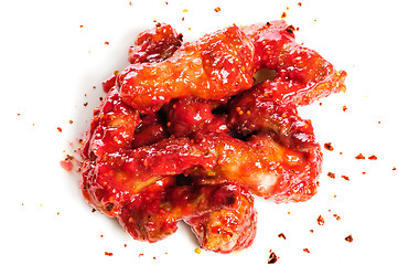 Image showing chicken wings in raspberry sauce