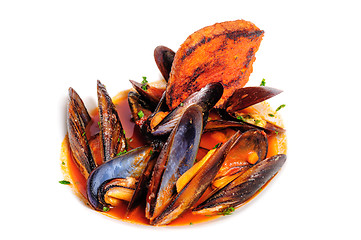 Image showing Mussels in italian rustic style