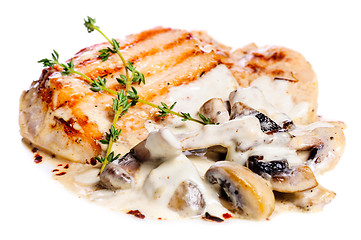 Image showing Pork escalope with mushrooms