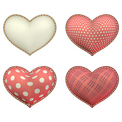 Image showing Heart-shaped soft toy set isolated. EPS 10