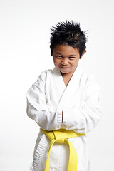 Image showing Kid wearing Karate uniform