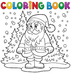 Image showing Coloring book Santa Claus in snow 3