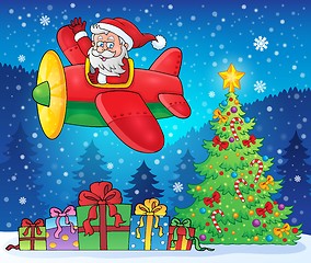 Image showing Santa Claus in plane theme image 9