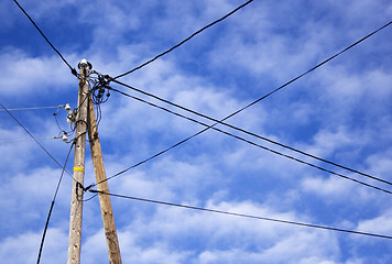 Image showing power supply post and cables