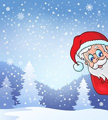 Image showing Theme with lurking Santa Claus