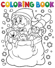 Image showing Coloring book Santa Claus in snow 4