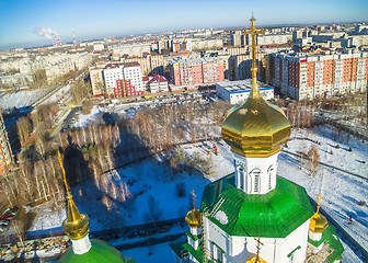 Image showing Aerial view on temple chapel in honor of Lady Day