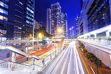 Image showing traffic in city at night 