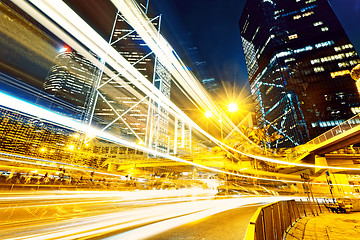 Image showing traffic in city at night 