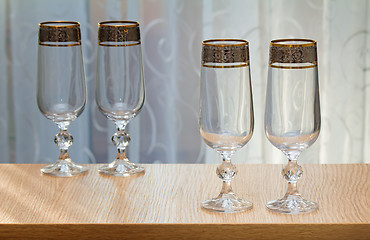 Image showing Four beautiful glass of the glass.