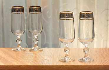 Image showing Four beautiful glass of the glass.