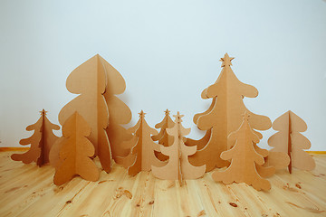 Image showing Christmas Tree Made Of Cardboard. New Year