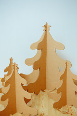 Image showing Christmas Tree Made Of Cardboard. New Year