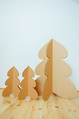 Image showing Christmas Tree Made Of Cardboard. New Year