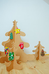 Image showing Christmas Tree Made Of Cardboard. New Year