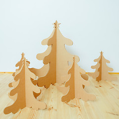 Image showing Christmas Tree Made Of Cardboard. New Year