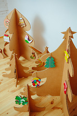 Image showing Christmas Tree Made Of Cardboard. New Year