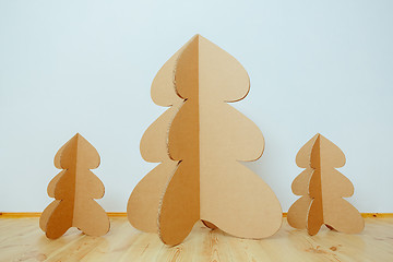 Image showing Christmas Tree Made Of Cardboard. New Year