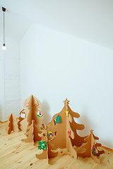 Image showing Christmas Tree Made Of Cardboard. New Year