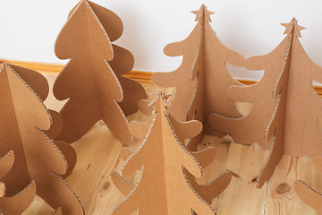 Image showing Christmas Tree Made Of Cardboard. New Year