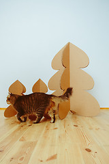 Image showing Christmas Tree Made Of Cardboard. New Year