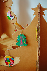 Image showing Christmas Tree Made Of Cardboard. New Year