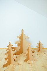 Image showing Christmas Tree Made Of Cardboard. New Year