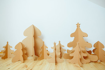 Image showing Christmas Tree Made Of Cardboard. New Year