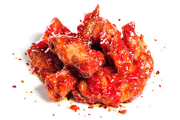 Image showing chicken wings in raspberry sauce