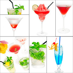 Image showing cocktails collage