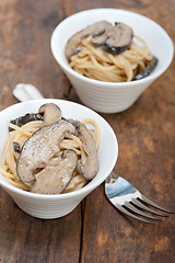 Image showing Italian spaghetti pasta and mushrooms