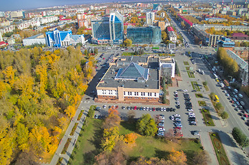 Image showing Aerial view on business buildings in Tyumen