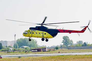 Image showing Passenger helicopter MI-8 landing