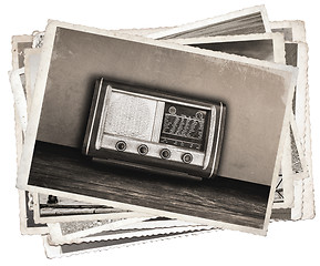 Image showing Old photos Vintage fashioned radio